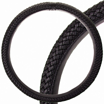 Оплетка SKYWAY Real-7 M (370-390мм) Черная кожа натуральная